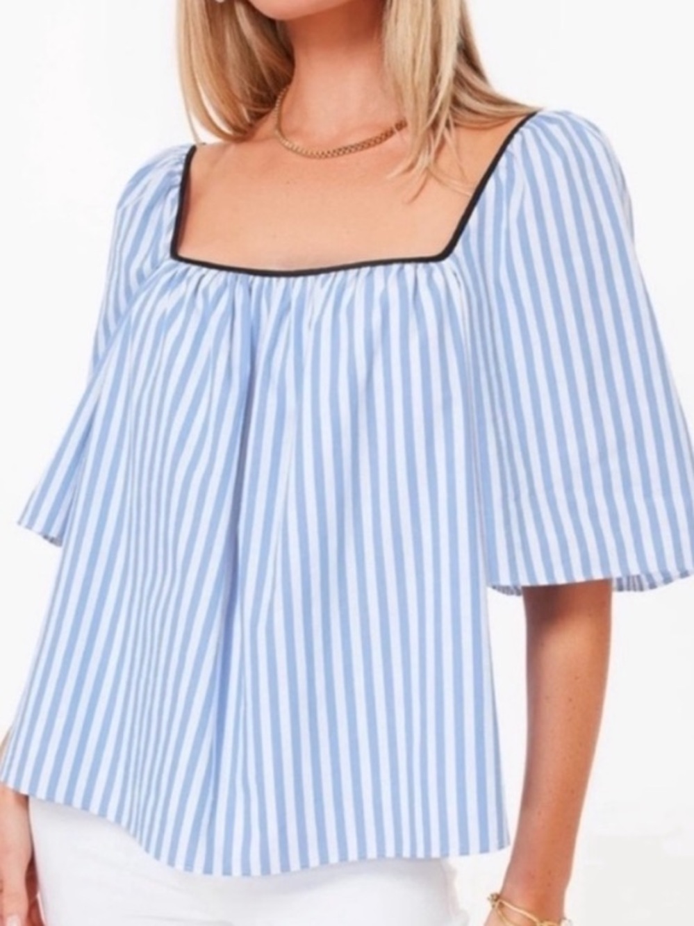 Tuckernuck Pomander Place Blue Stripe Celia Top Square Neck BLUE STRIPE Medium